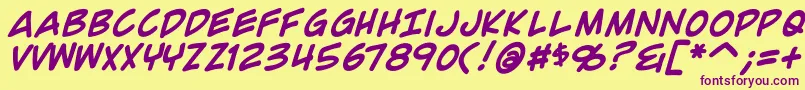 ComicGeekBold Font – Purple Fonts on Yellow Background