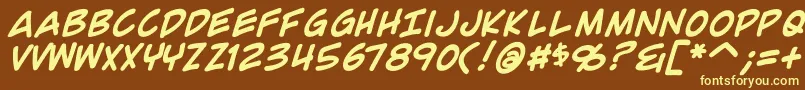 ComicGeekBold Font – Yellow Fonts on Brown Background