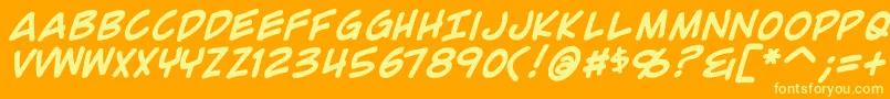 ComicGeekBold Font – Yellow Fonts on Orange Background