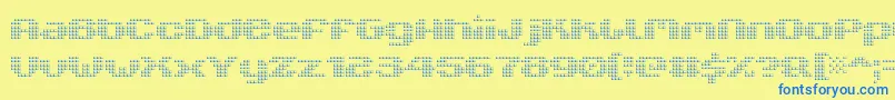 fuente V5XtenderLoin – Fuentes Azules Sobre Fondo Amarillo