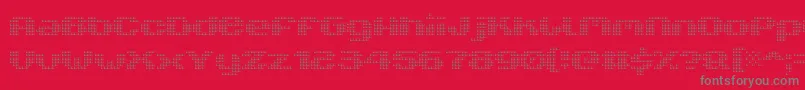 V5XtenderLoin-Schriftart – Graue Schriften auf rotem Hintergrund