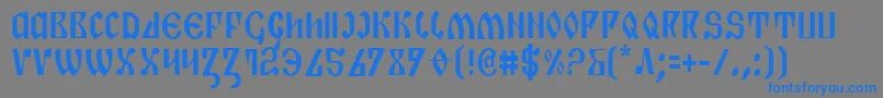 フォントPiperc – 灰色の背景に青い文字