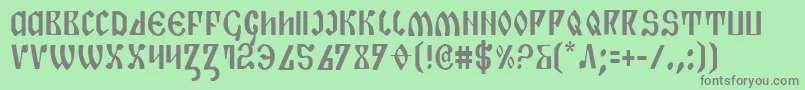 フォントPiperc – 緑の背景に灰色の文字