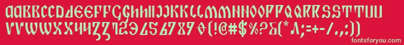 フォントPiperc – 赤い背景に緑の文字