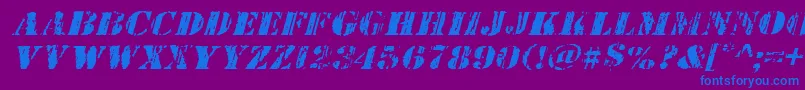 Wetworksexpandital Font – Blue Fonts on Purple Background