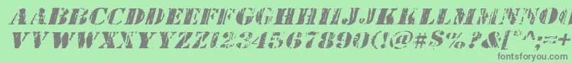 Wetworksexpandital Font – Gray Fonts on Green Background