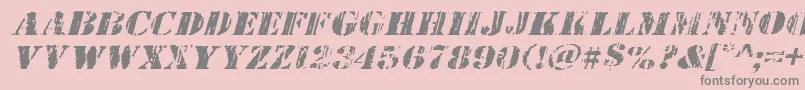 フォントWetworksexpandital – ピンクの背景に灰色の文字
