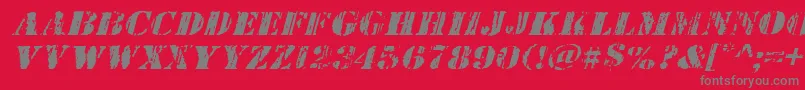Wetworksexpandital Font – Gray Fonts on Red Background