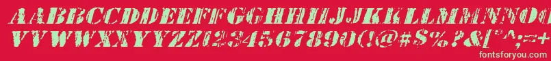 Wetworksexpandital Font – Green Fonts on Red Background
