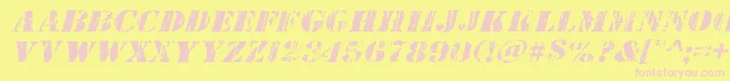 Шрифт Wetworksexpandital – розовые шрифты на жёлтом фоне