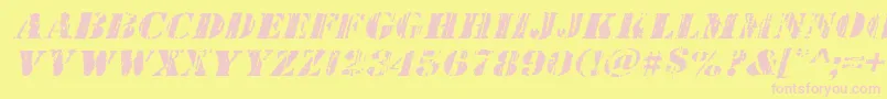 Wetworksexpandital-Schriftart – Rosa Schriften auf gelbem Hintergrund