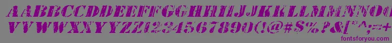 フォントWetworksexpandital – 紫色のフォント、灰色の背景