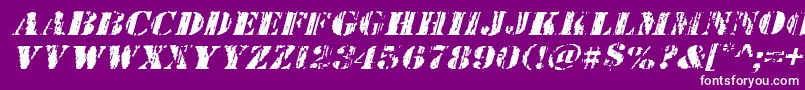 Wetworksexpandital-Schriftart – Weiße Schriften auf violettem Hintergrund