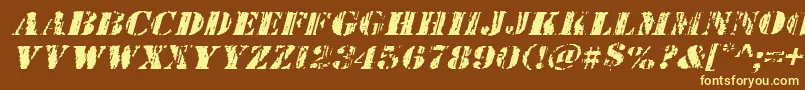 Шрифт Wetworksexpandital – жёлтые шрифты на коричневом фоне