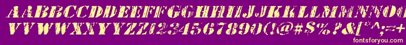 Wetworksexpandital Font – Yellow Fonts on Purple Background