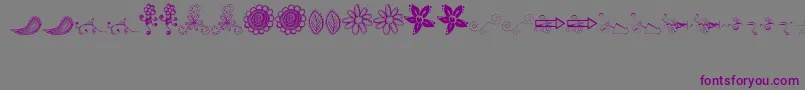 MtfFunkFusion-fontti – violetit fontit harmaalla taustalla