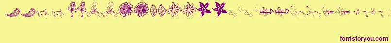 MtfFunkFusion Font – Purple Fonts on Yellow Background