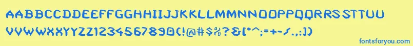 Czcionka Squashedrandom – niebieskie czcionki na żółtym tle