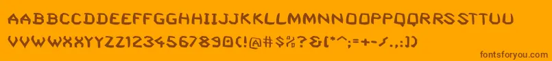Squashedrandom-Schriftart – Braune Schriften auf orangefarbenem Hintergrund