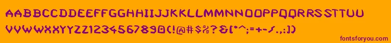Squashedrandom Font – Purple Fonts on Orange Background