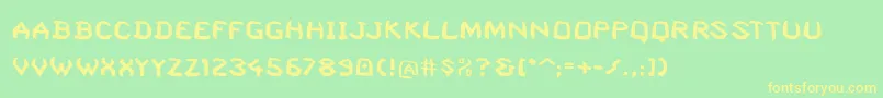 Squashedrandom Font – Yellow Fonts on Green Background