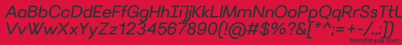 フォントVillerayItalic – 赤い背景に黒い文字