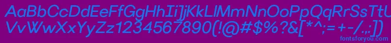 VillerayItalic Font – Blue Fonts on Purple Background