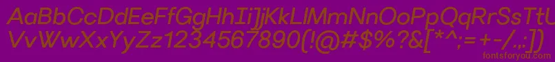 VillerayItalic Font – Brown Fonts on Purple Background