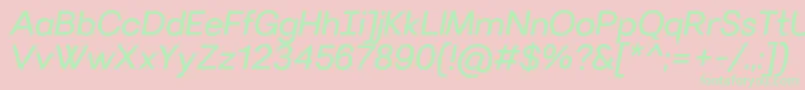 VillerayItalic Font – Green Fonts on Pink Background