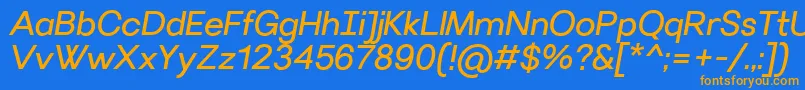 VillerayItalic Font – Orange Fonts on Blue Background
