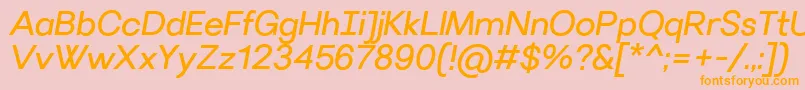 VillerayItalic Font – Orange Fonts on Pink Background