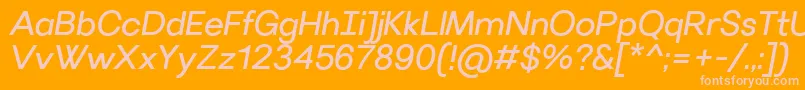 フォントVillerayItalic – オレンジの背景にピンクのフォント