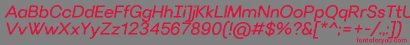 VillerayItalic Font – Red Fonts on Gray Background
