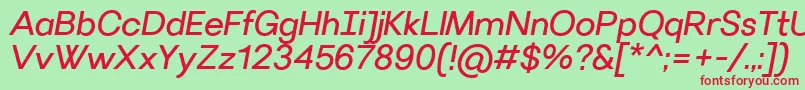 VillerayItalic Font – Red Fonts on Green Background