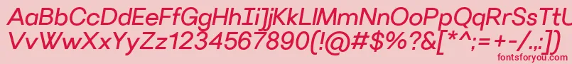 VillerayItalic-Schriftart – Rote Schriften auf rosa Hintergrund