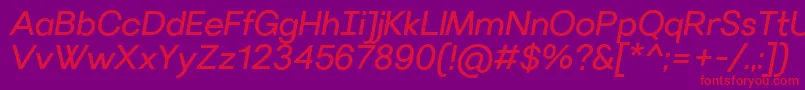 VillerayItalic Font – Red Fonts on Purple Background