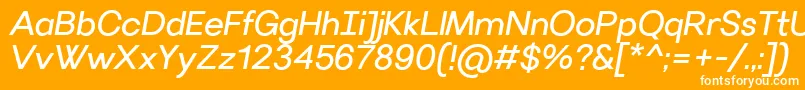 VillerayItalic Font – White Fonts on Orange Background