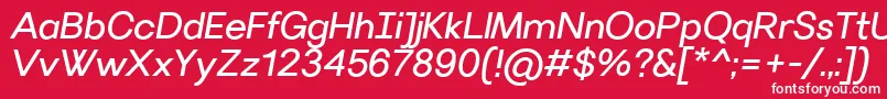 VillerayItalic Font – White Fonts on Red Background