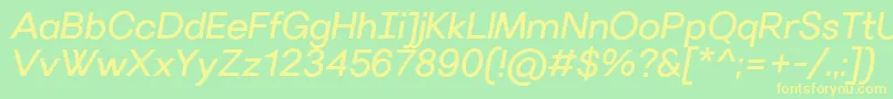 VillerayItalic Font – Yellow Fonts on Green Background