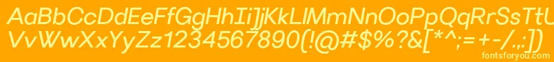 VillerayItalic Font – Yellow Fonts on Orange Background