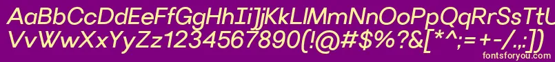 VillerayItalic Font – Yellow Fonts on Purple Background
