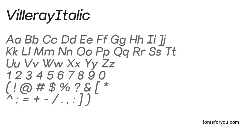 characters of villerayitalic font, letter of villerayitalic font, alphabet of  villerayitalic font