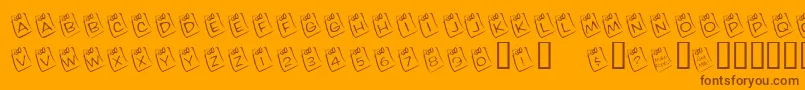 KrLilNote Font – Brown Fonts on Orange Background