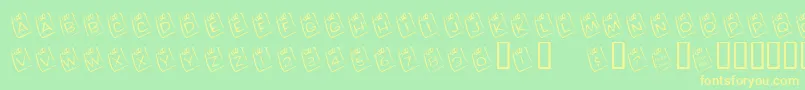 KrLilNote Font – Yellow Fonts on Green Background