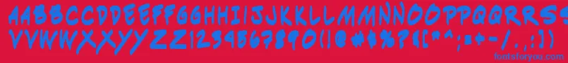 フォントIndiksb0 – 赤い背景に青い文字