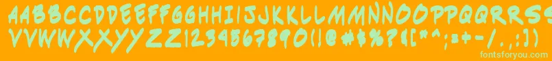 Indiksb0 Font – Green Fonts on Orange Background