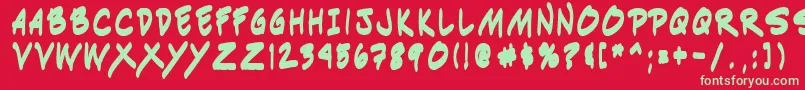 Indiksb0 Font – Green Fonts on Red Background