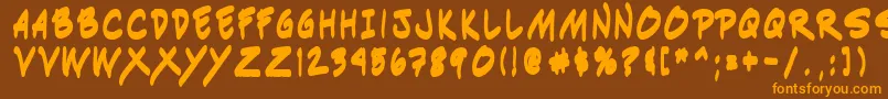 Indiksb0 Font – Orange Fonts on Brown Background