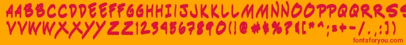 Indiksb0 Font – Red Fonts on Orange Background