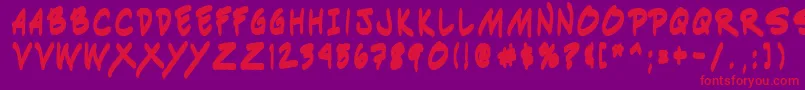 Fonte Indiksb0 – fontes vermelhas em um fundo violeta